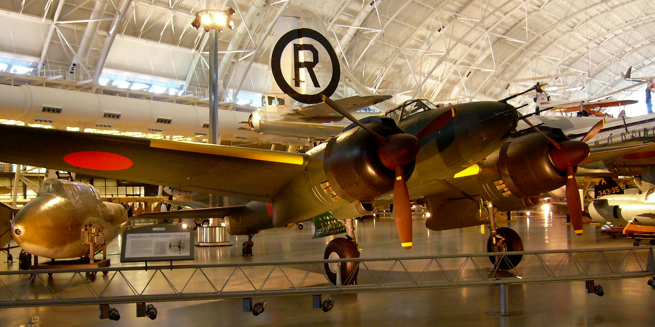 Nakajima J1N1 Gekkou con número de Serie 7334 conservado en el National Air and Space Museum en Washington D.C.