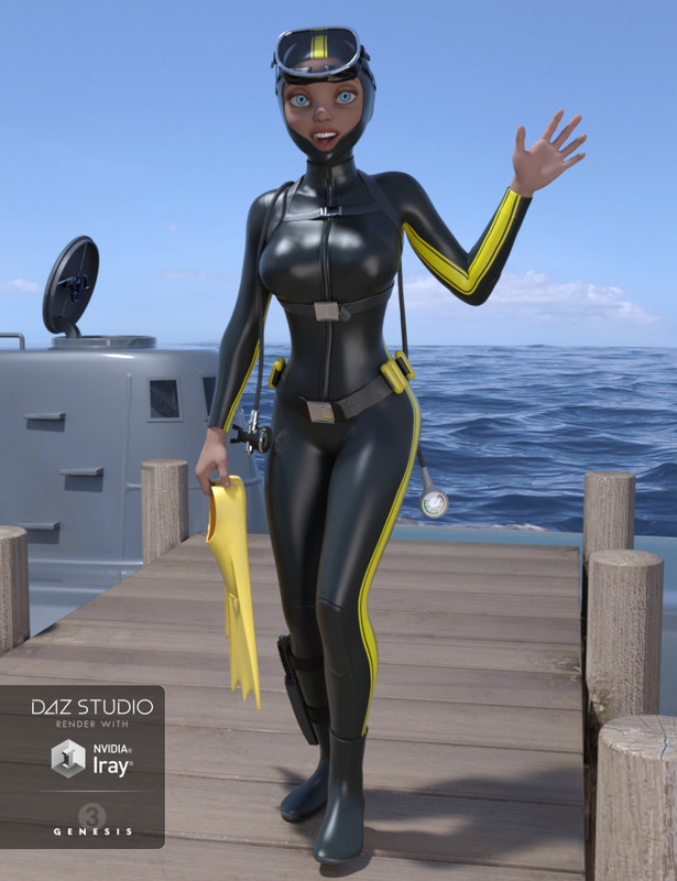 00 main scuba diver for genesis 3 females daz3d