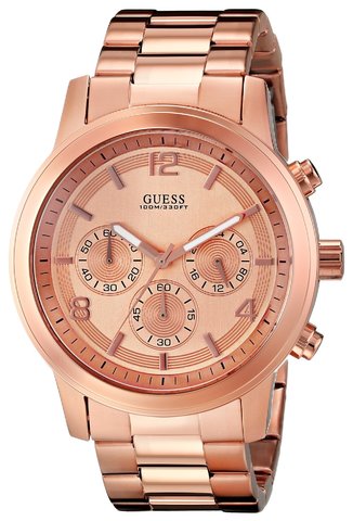 GUESS Men's Contemporary Rose Gold-Tone Chronograph Watch GUESS Men's Contemporary Rose Gold-Tone Chronograph Watch