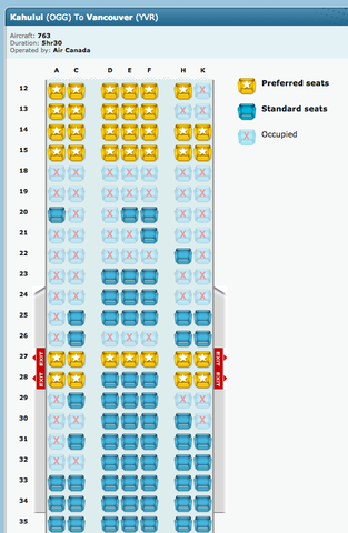 Air Canada Flight Seating Chart