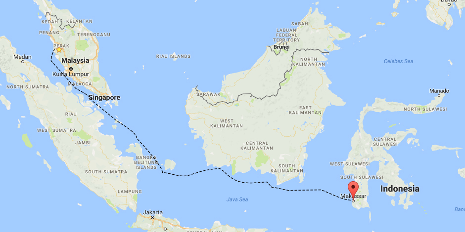 peta Makassar, Sulawesi ke taiping