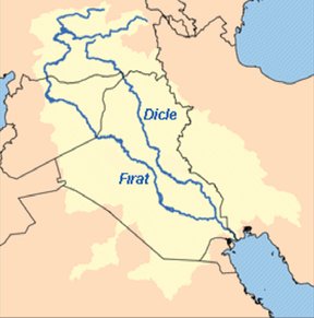 Fırat ve Dicle Nehir haritası